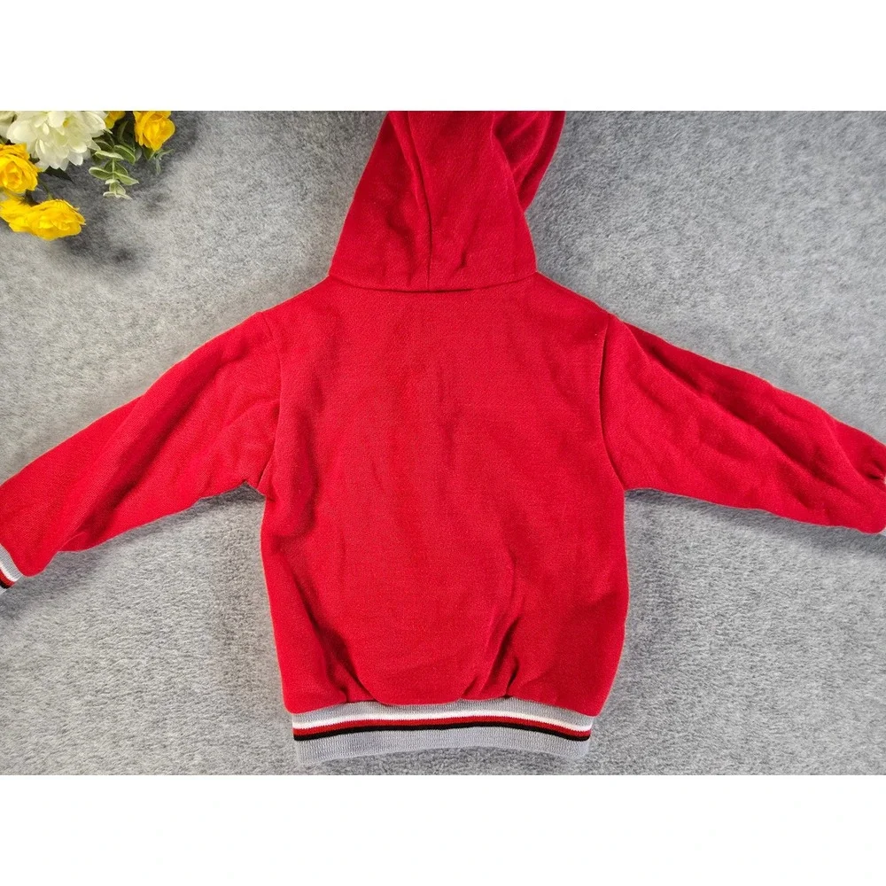 Vintage Sears 18-24m Medium Red Hooded Varsity Jacket Pants Set 80s Athleisure